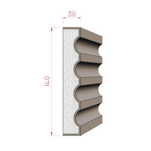 Pilastr kanelurový 140*30 mm